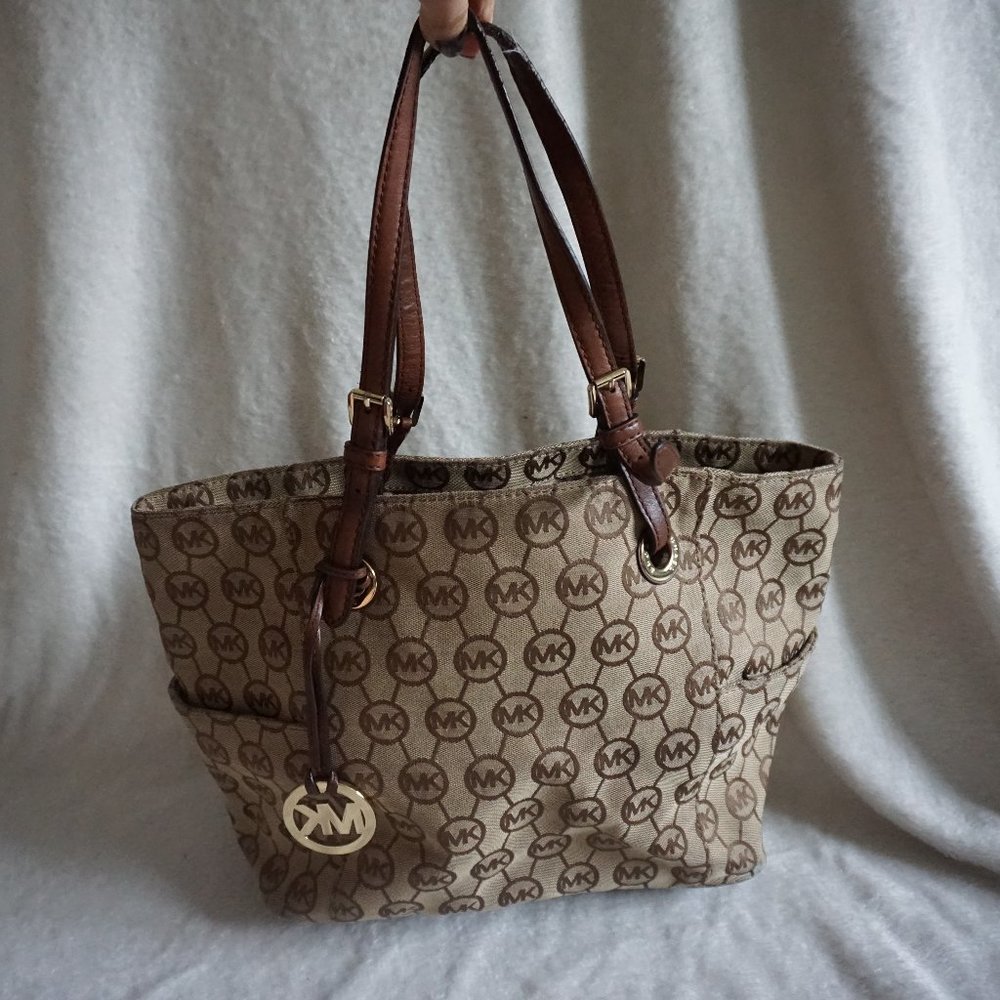 Michael Kors Handbag Brown Logo Tote Bag